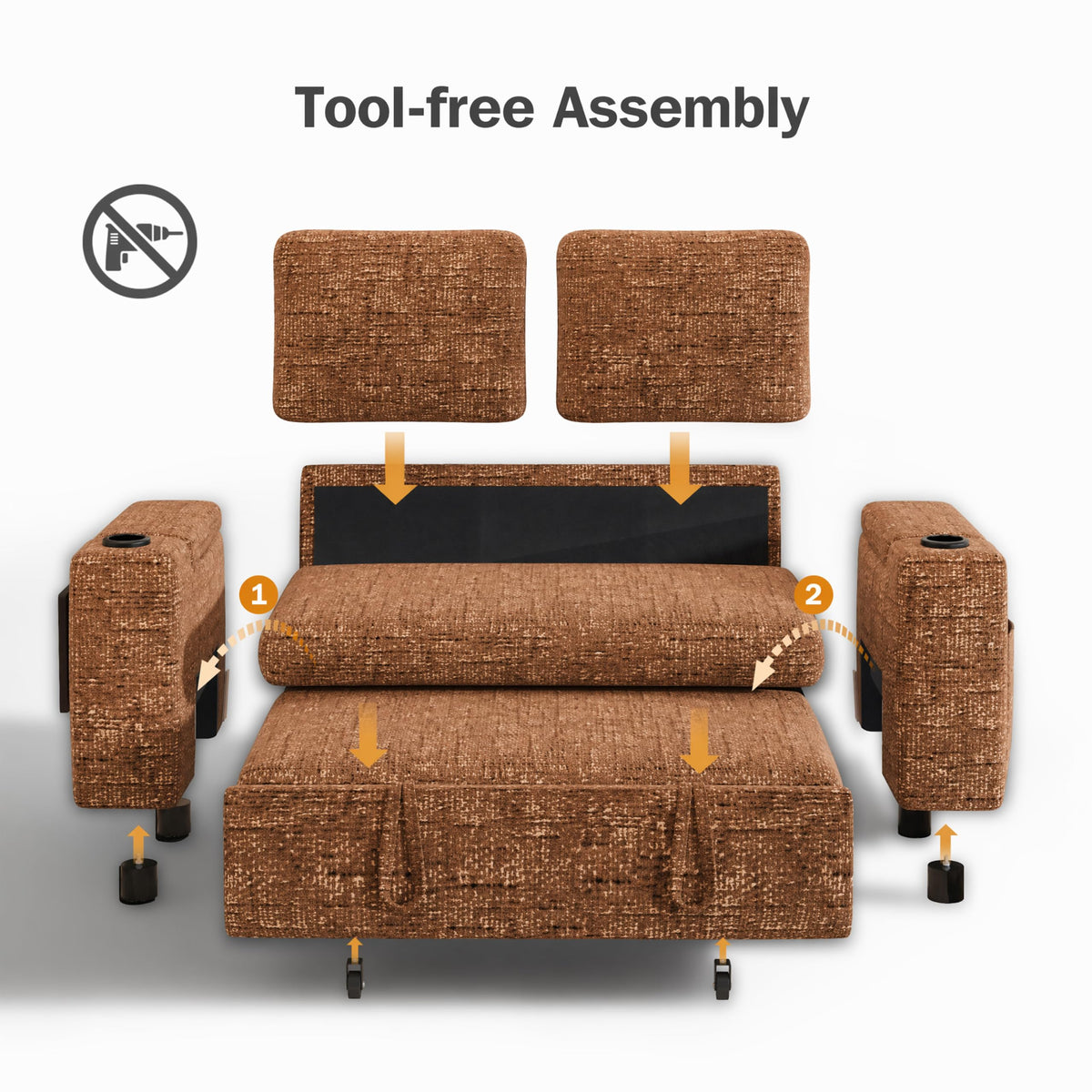 Chenille Sleeper Loveseat