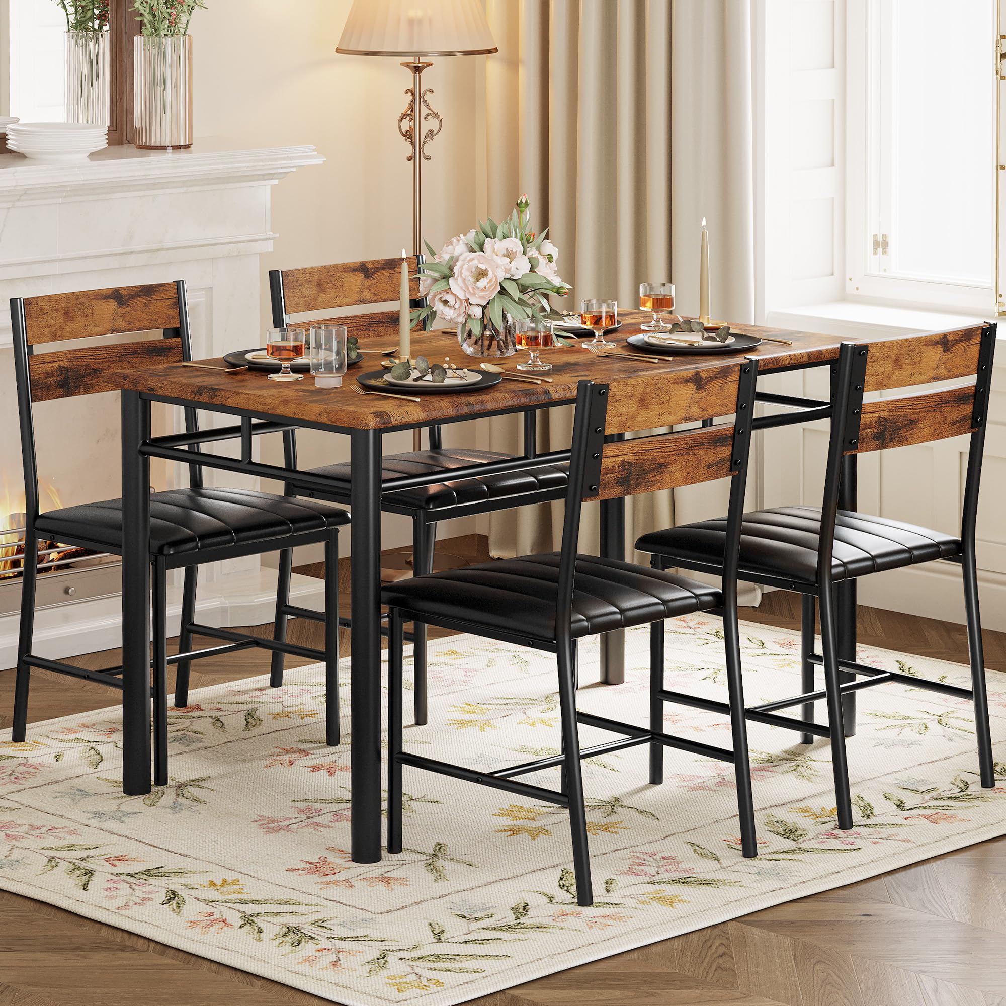 5-Piece Dining Table Set for 4