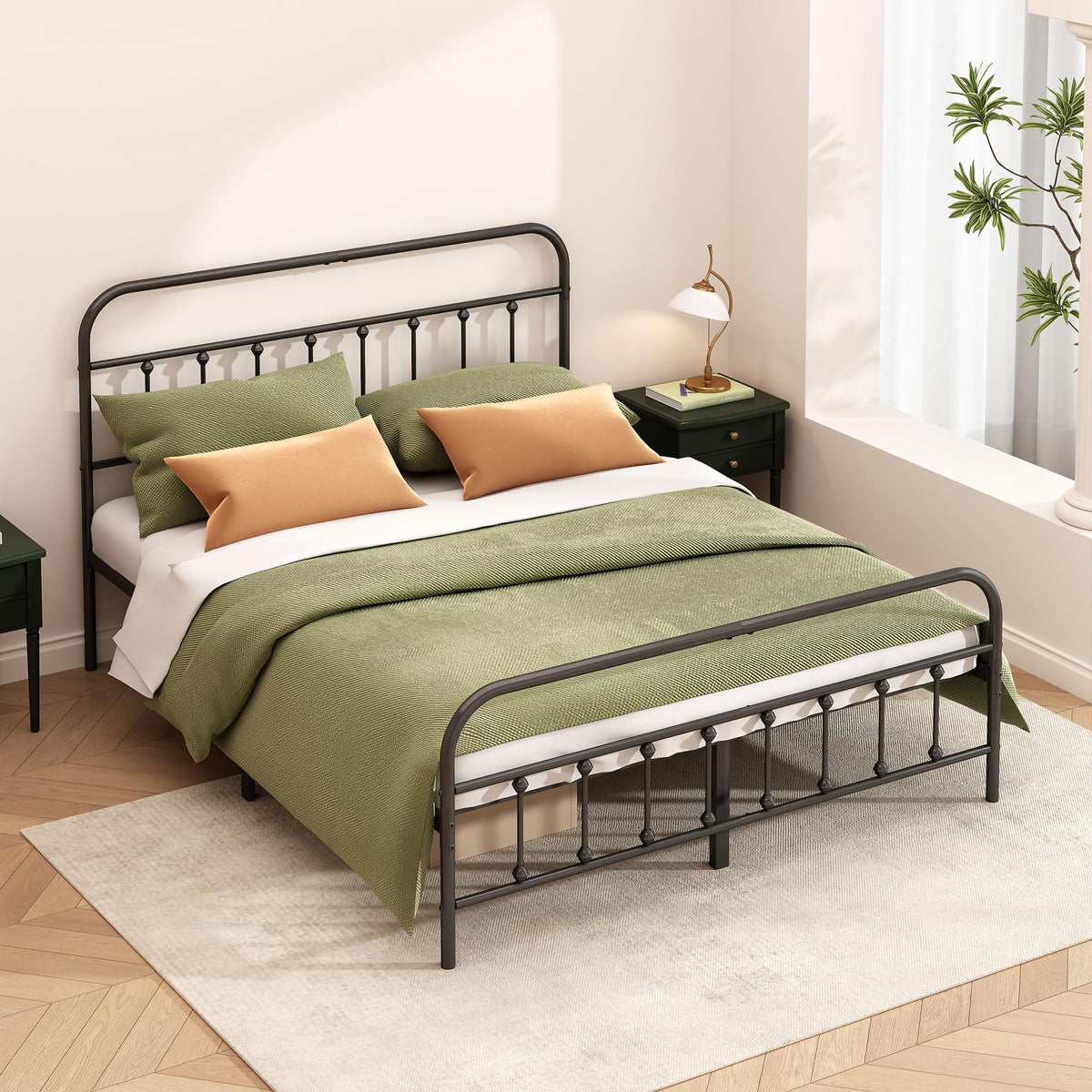 Kujielan Metal Bed Frame Full Size,Easy to Assemble,Black