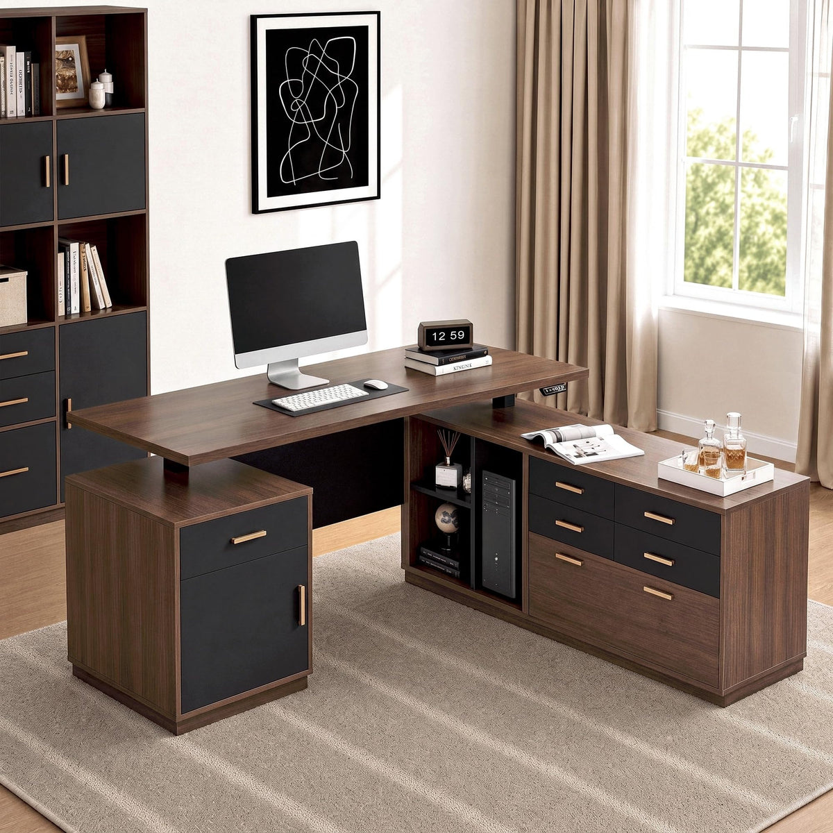 L-Shaped Electric Standing Desk