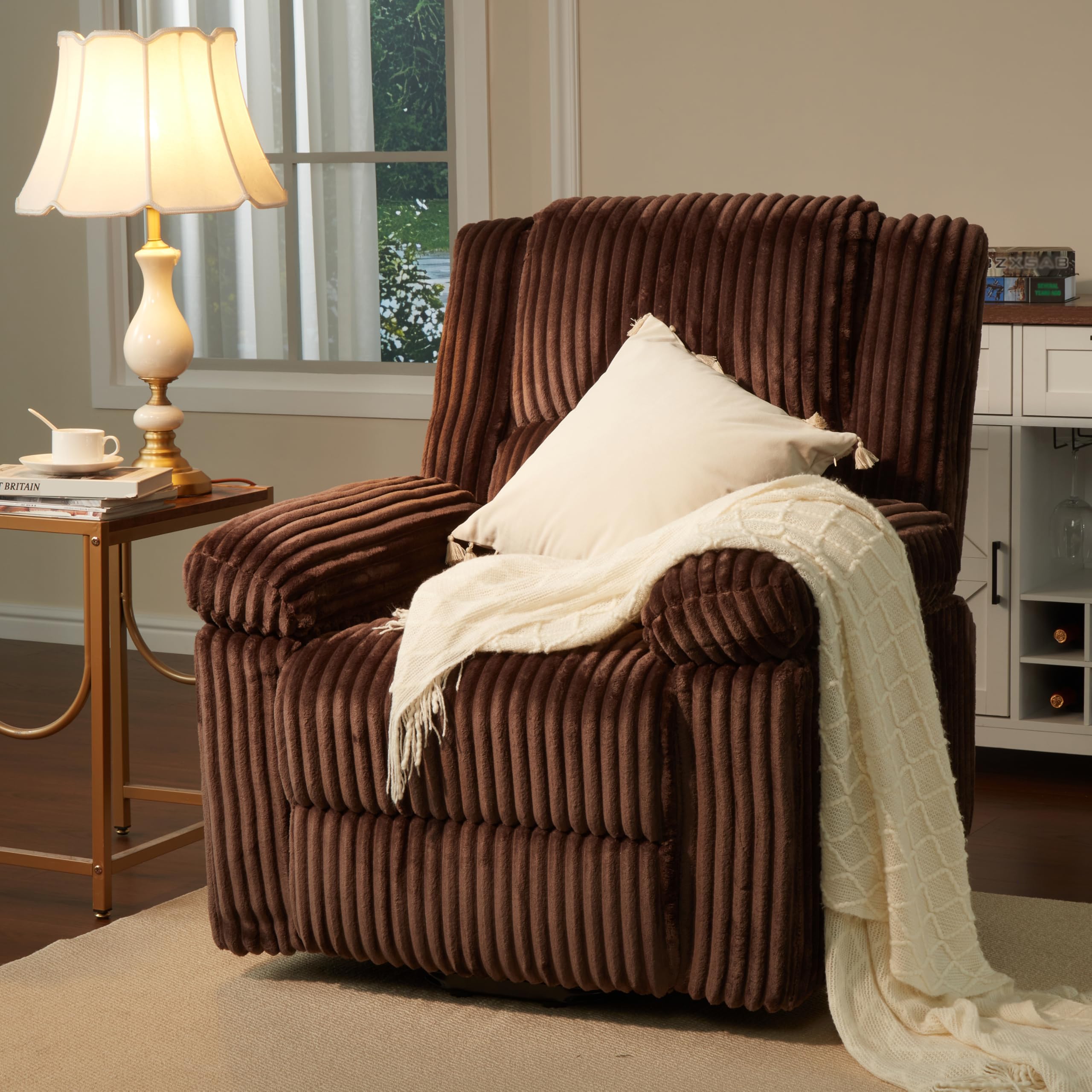Corduroy Manual Recliner Chair