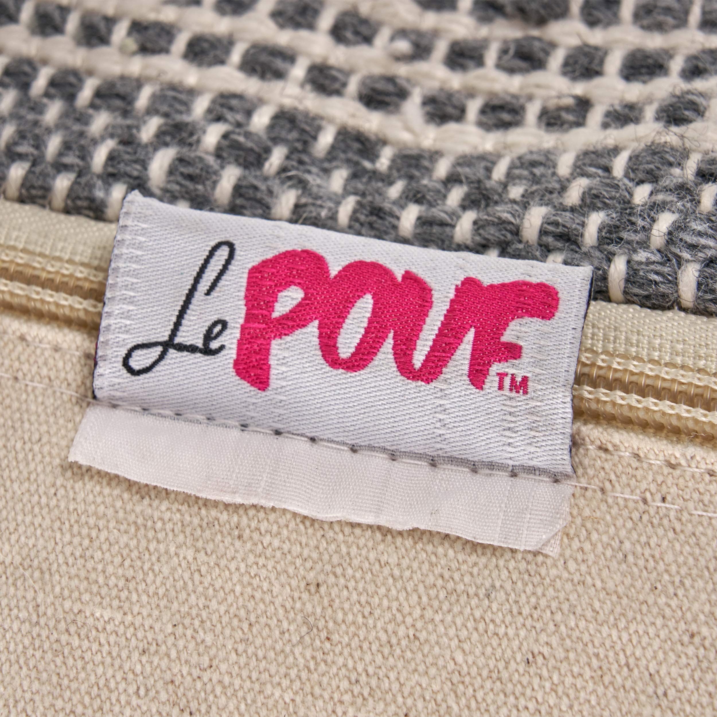Handmade Boho Wool & Cotton Pouf Ottoman