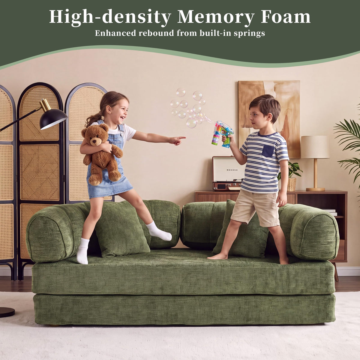 Chenille Convertible Sofa Bed