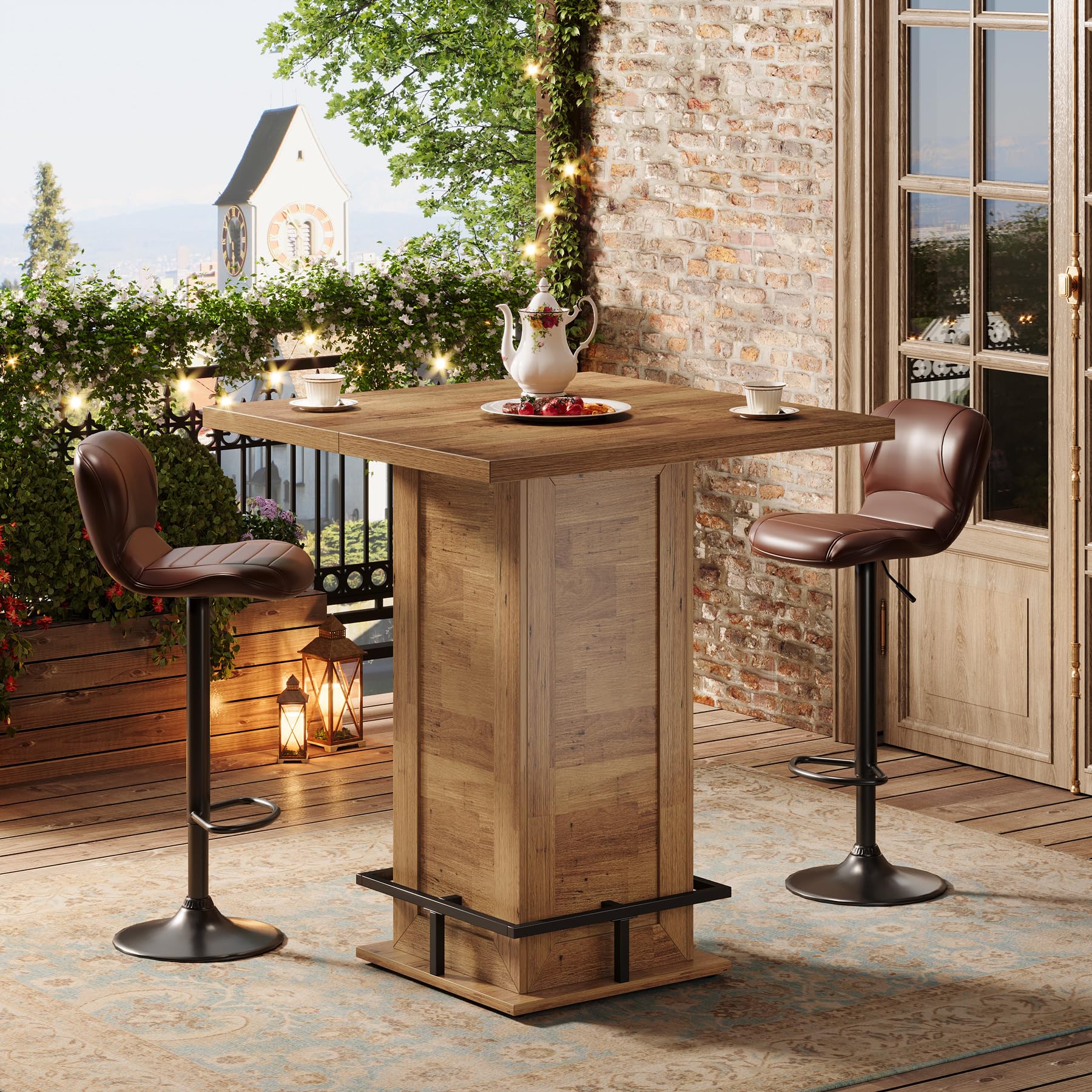Square Bar Table – Industrial High Top Pub Table