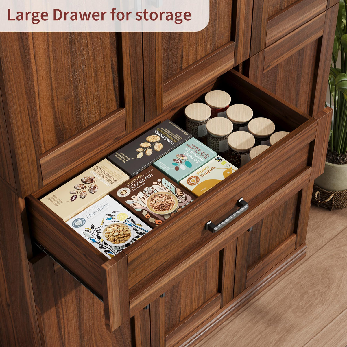 Garvee 70" Tall Kitchen Pantry Storage Cabinet,Modern Kitchen Hutch Cabinet