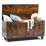 Rolling Storage Bench with Lid & Wheels