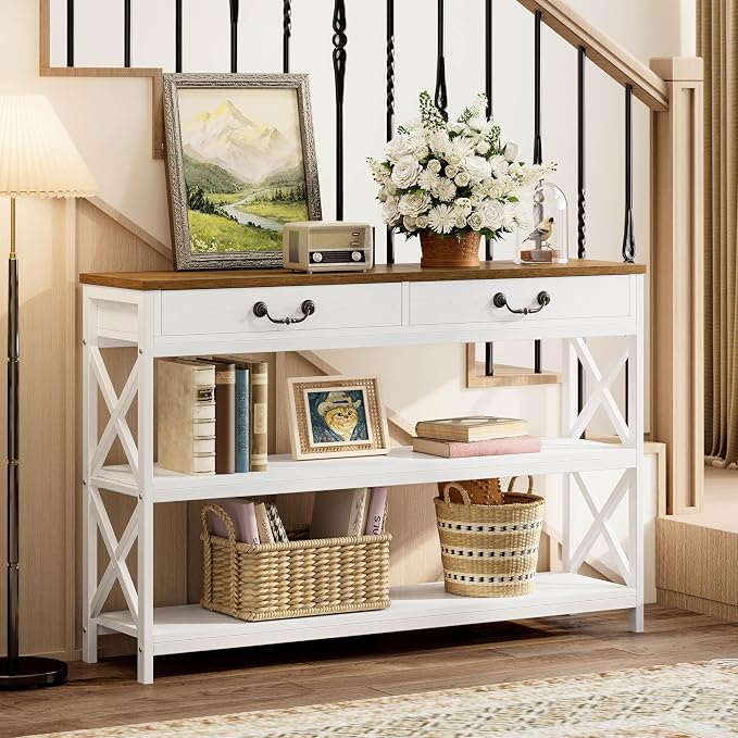 Farmhouse Console Table with Drawers