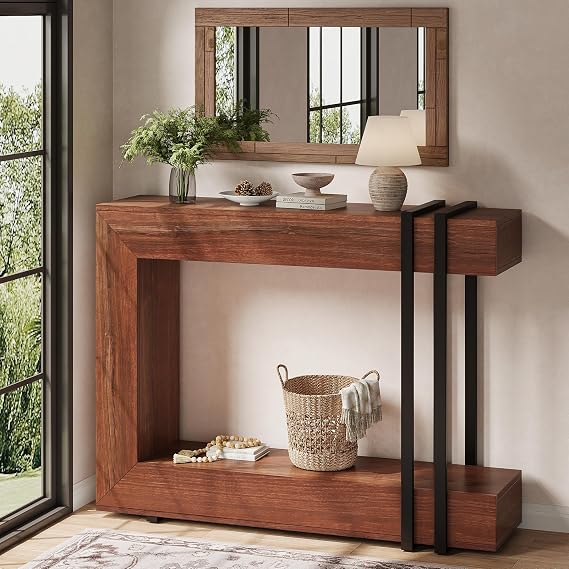 Black Two-Tier Console Table