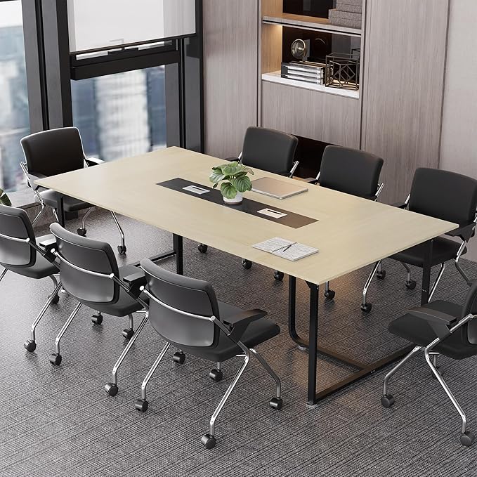 8FT Conference Table with Grommet & Adjustable Foot Pads