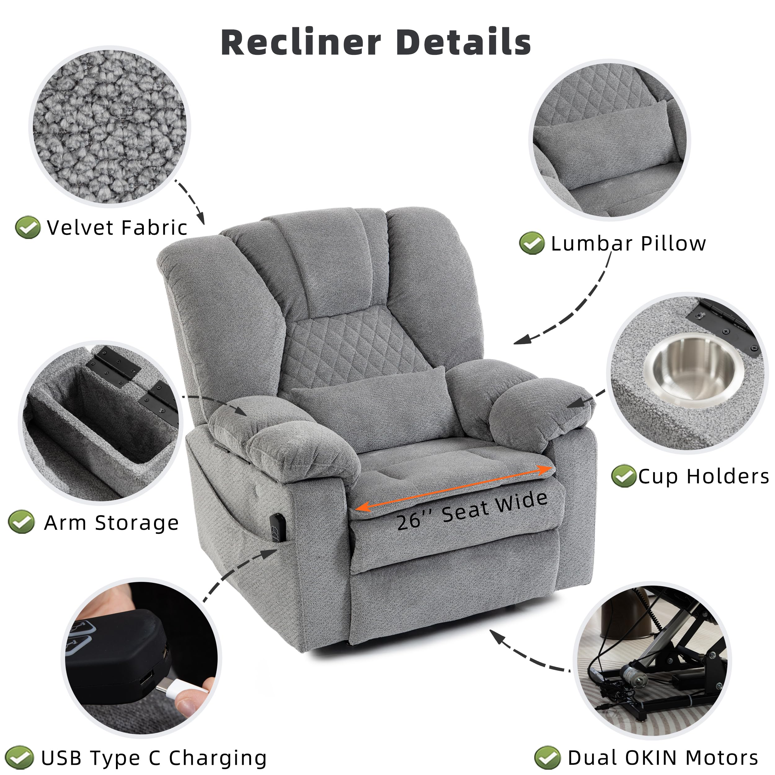 Oversized Power Lift Recliner Chair