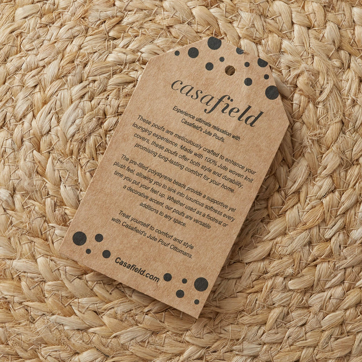 Round Braided Jute Pouf