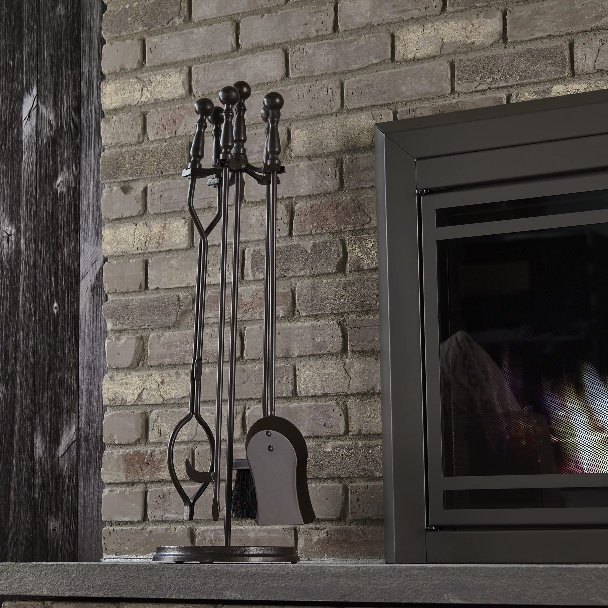 5-Piece Bronze Fireplace Tool Set