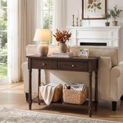 Solid Wood Console Table with Drawers