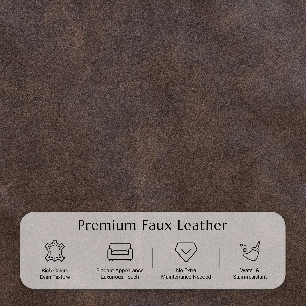 Square Faux Leather Storage Ottoman