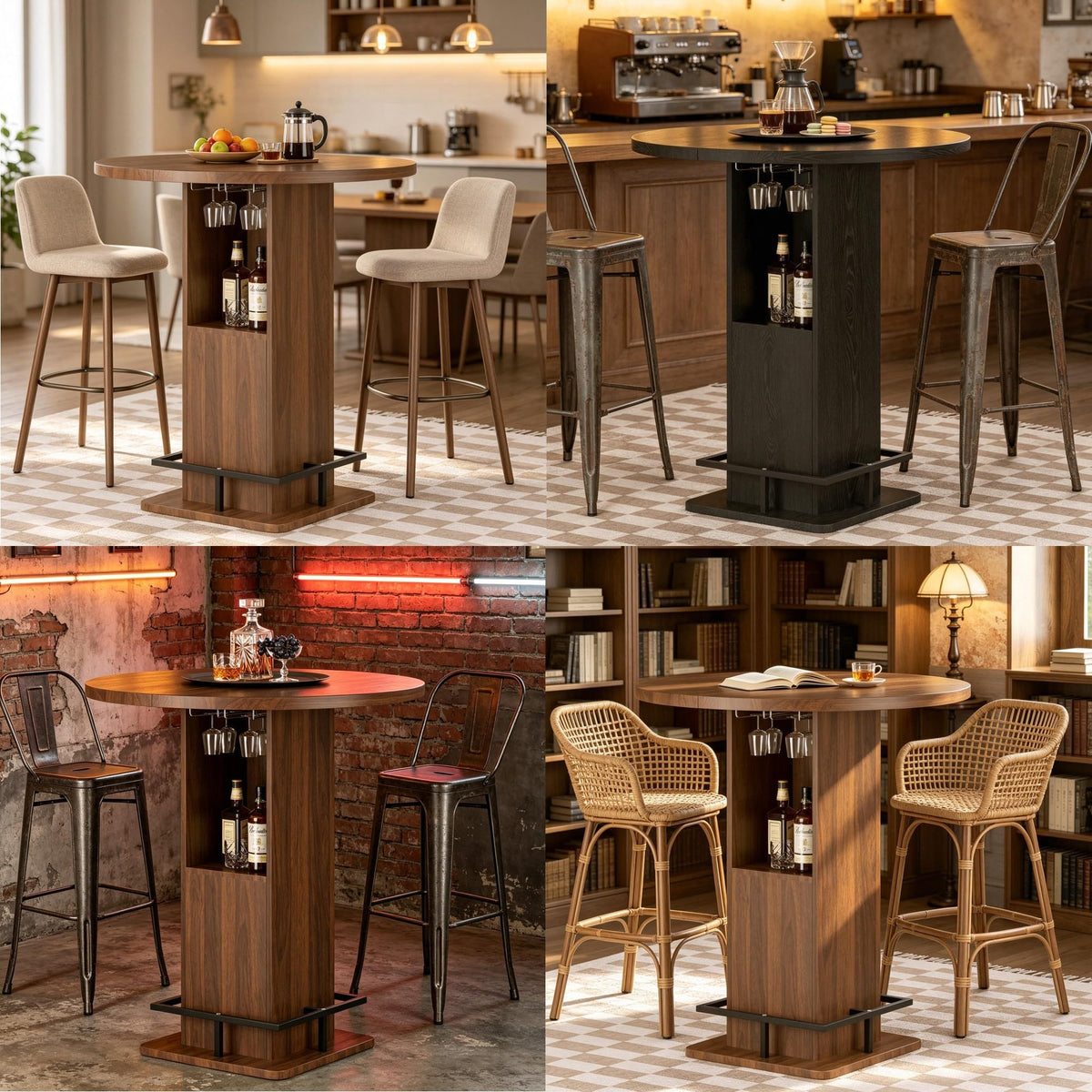 Pub Table with Storage & Footrest