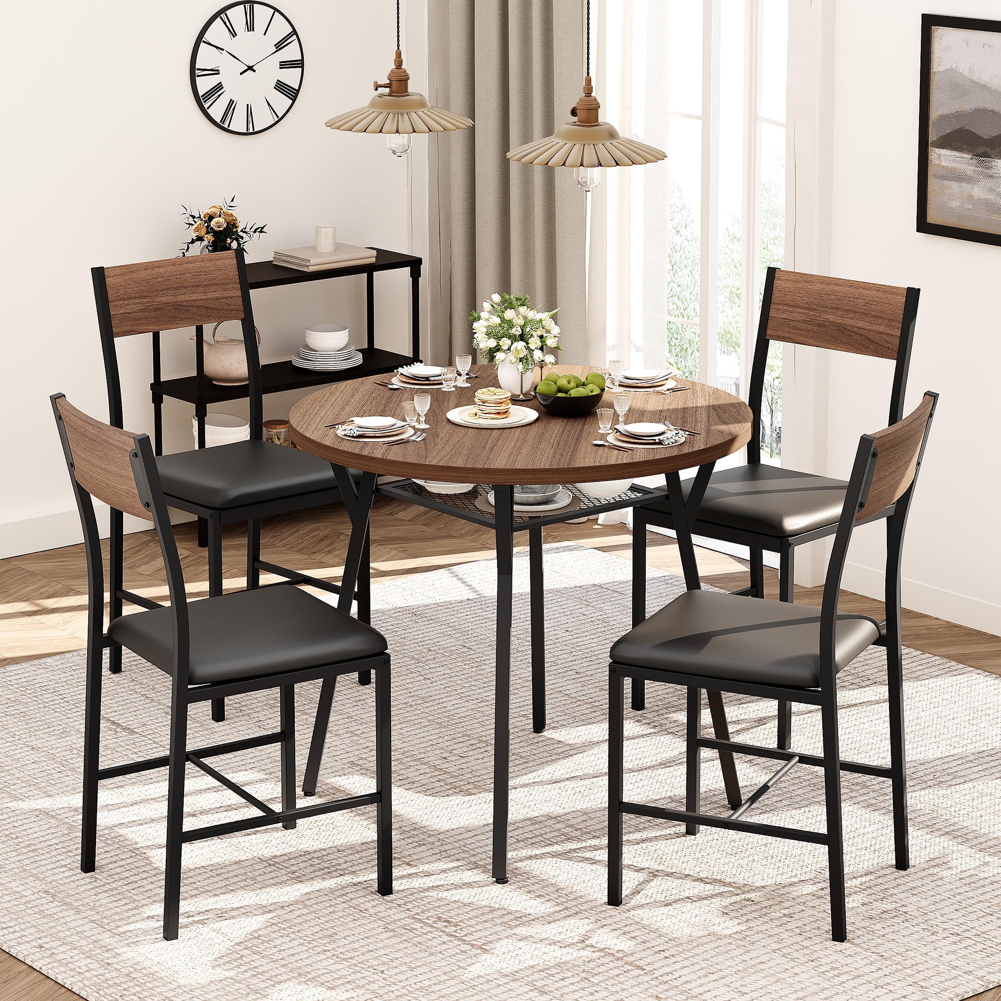 Round Dining Table Set with Chairs