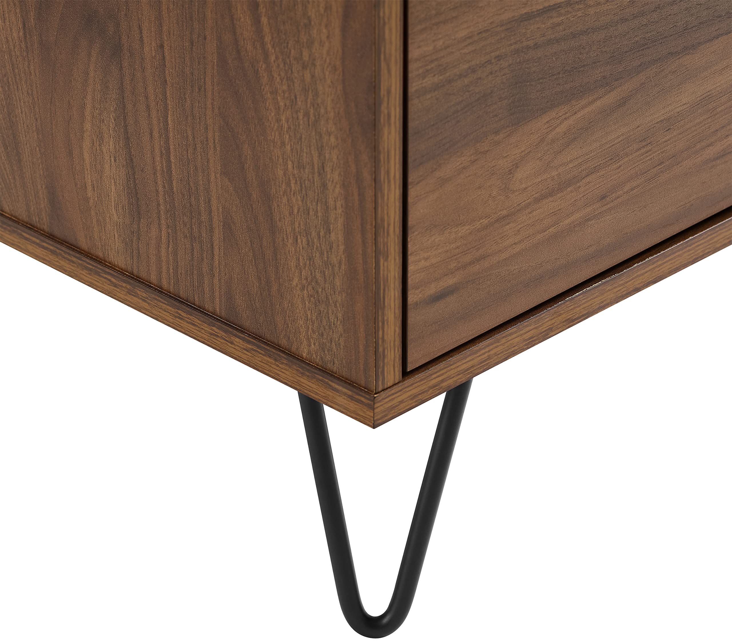 Mid-Century Record Storage Sideboard – Brown Oak