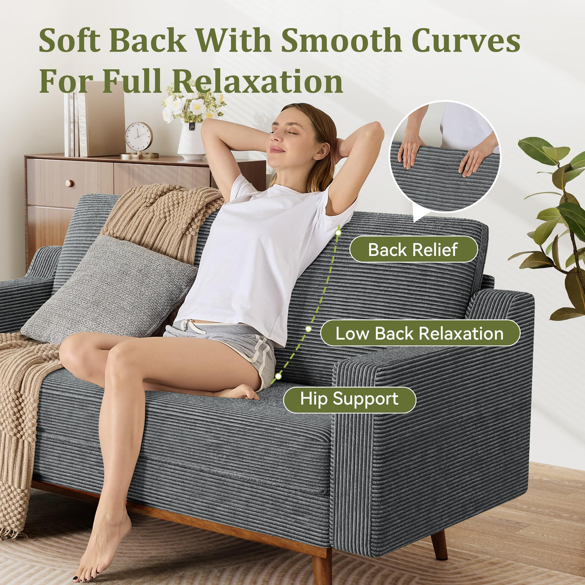Corduroy Loveseat Sofa