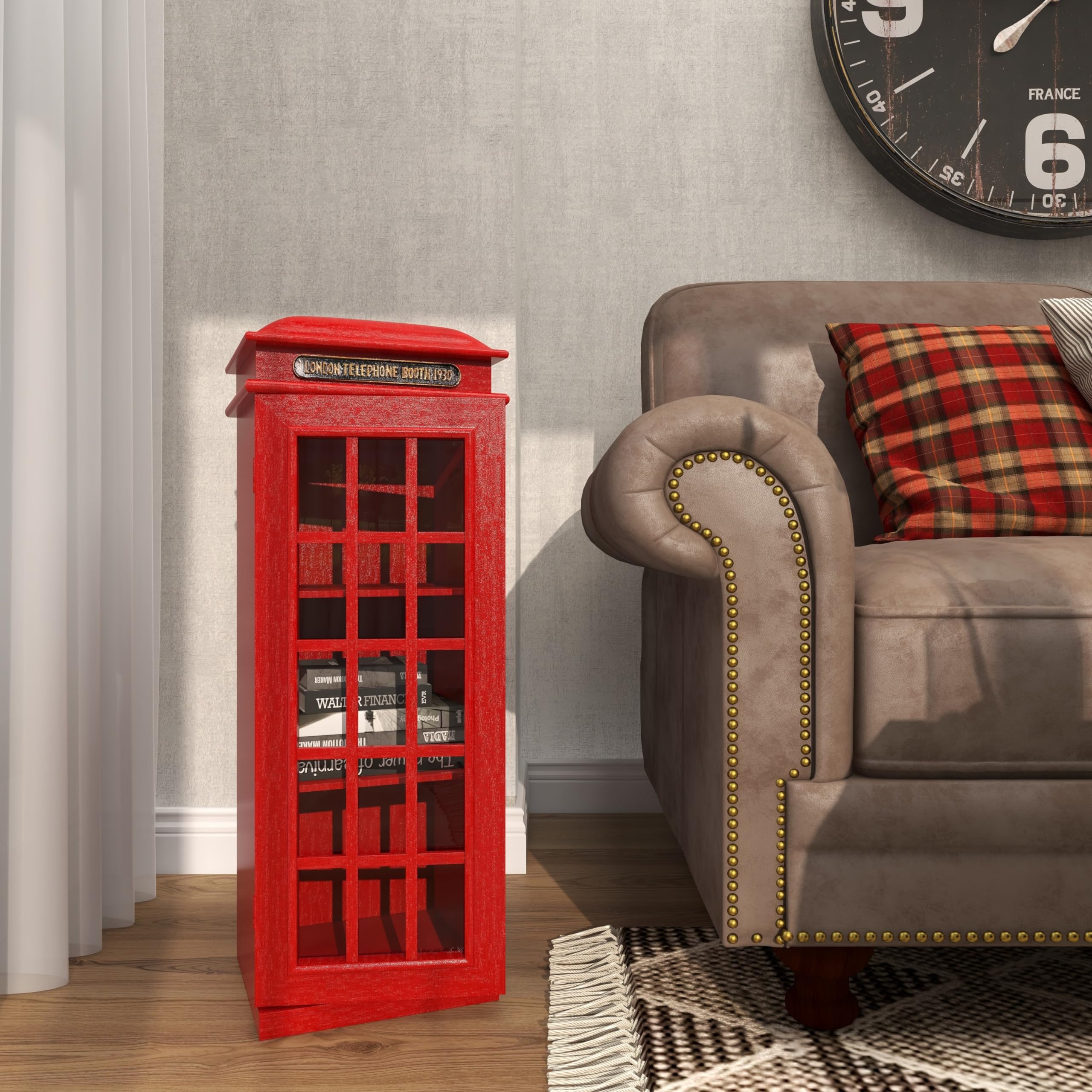 London Telephone Booth Storage Cabinet