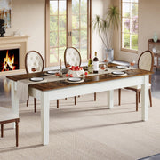 62-Inch Farmhouse Dining Table with Solid Wood Legs