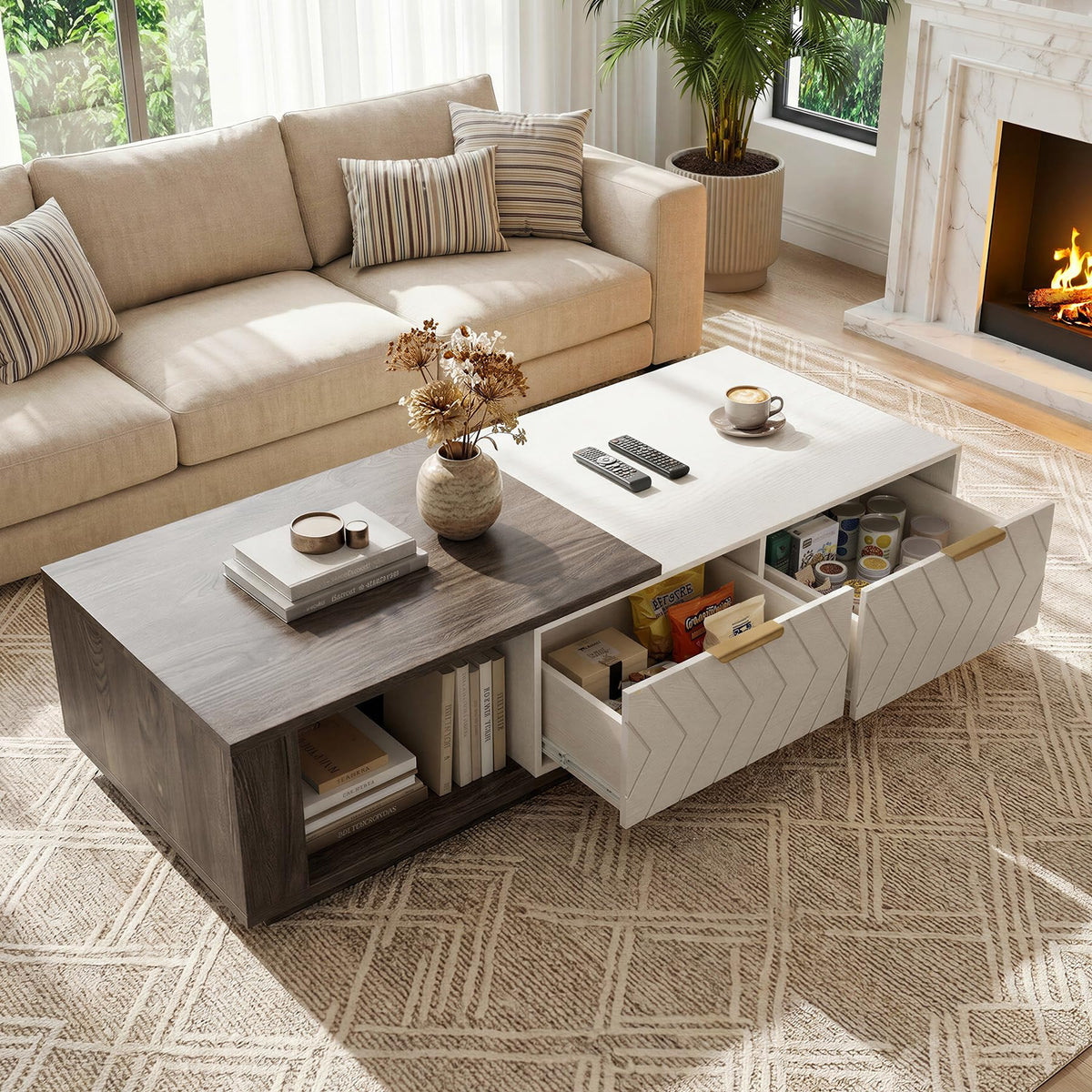 Extendable Coffee Table with Storage