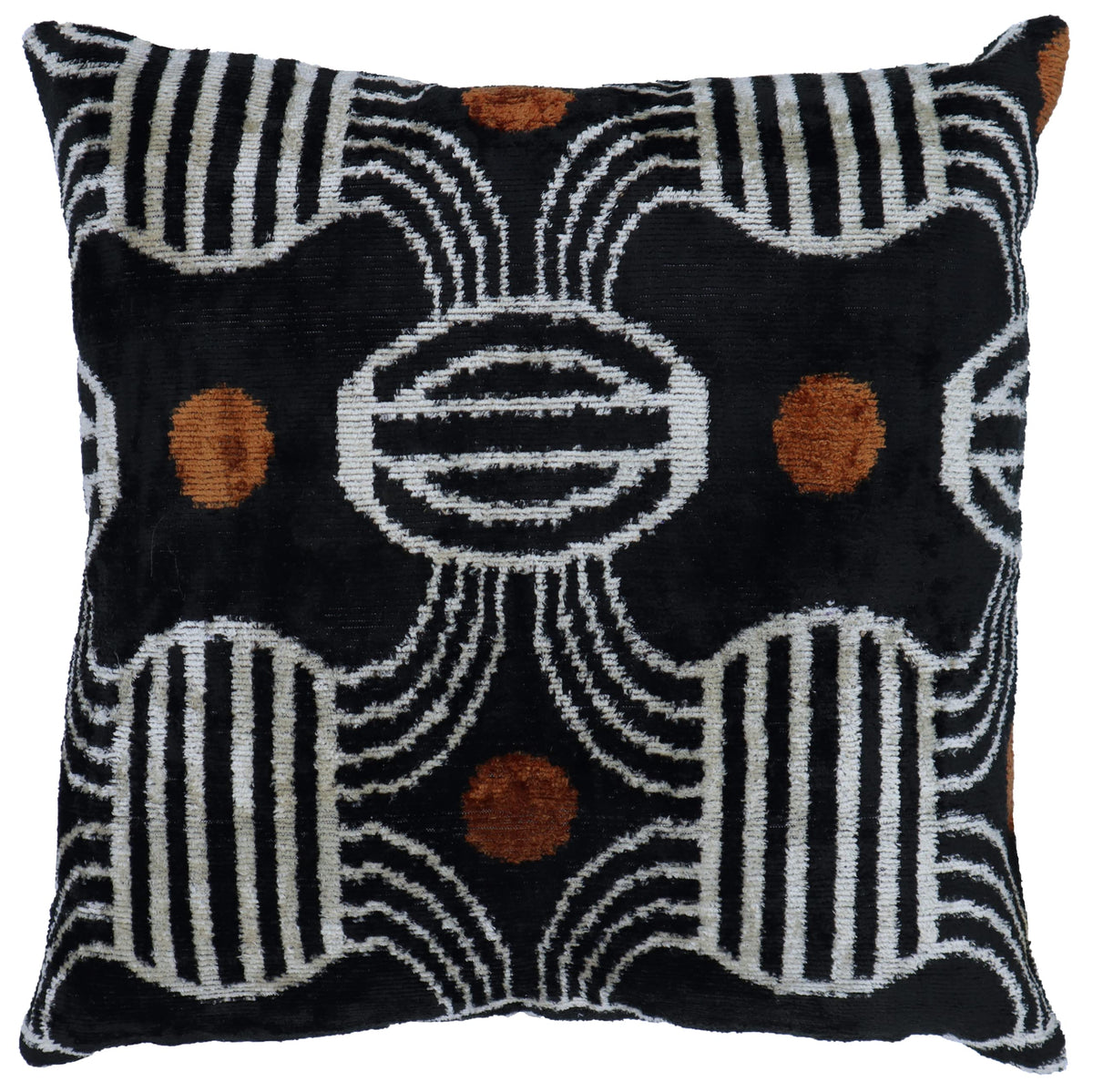 Black Ikat Down Feather Throw Pillow