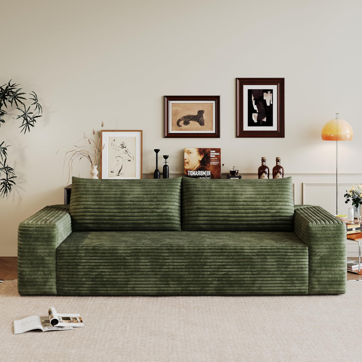 Corduroy Foam Loveseat