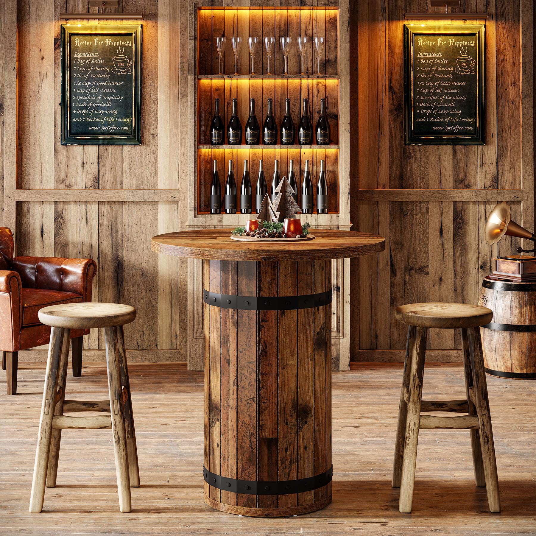 Round Bar Table – Bar Height Bistro Pub Table