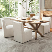 Upholstered Dining Chair with Casters