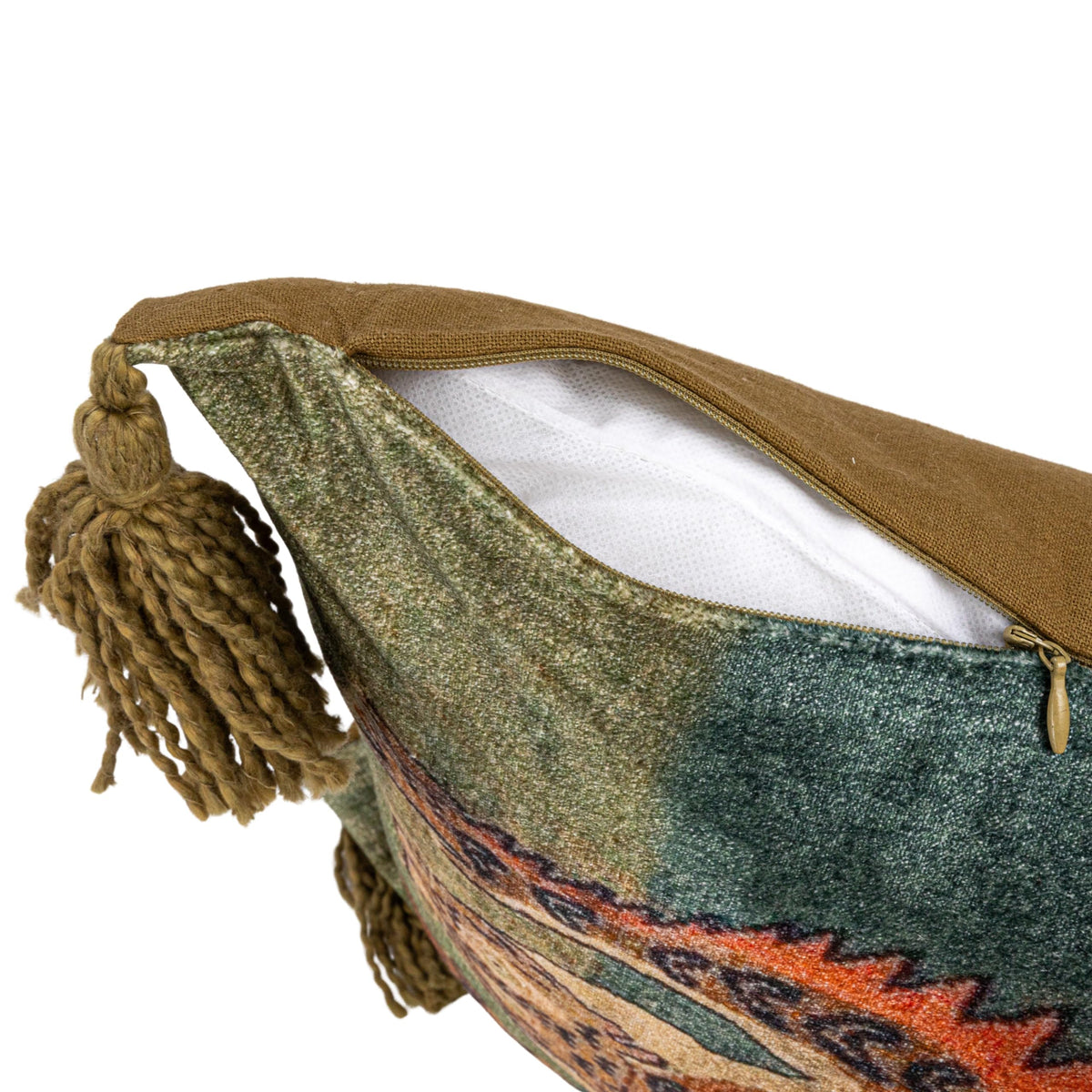 Tiger Lumbar Pillow with Tassels