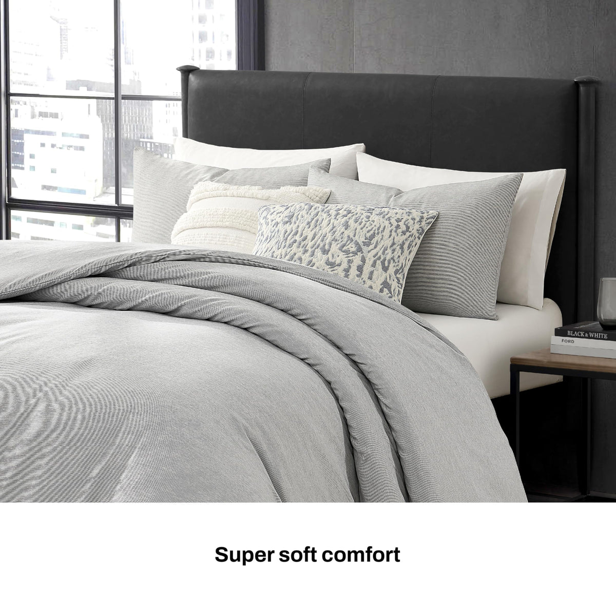 Full/Queen Pinstripe Comforter Set