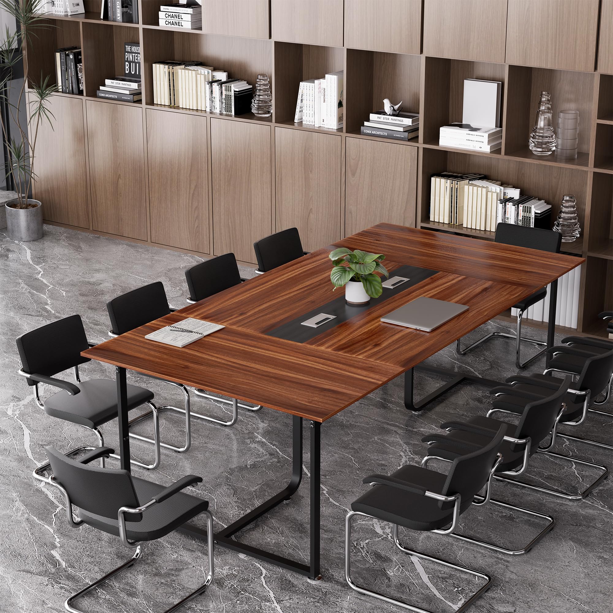 8FT Conference Table with Grommet & Adjustable Foot Pads