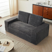 Grey Cloud Sectional Sofa with Ottoman