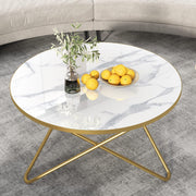 Round Faux Marble Coffee Table