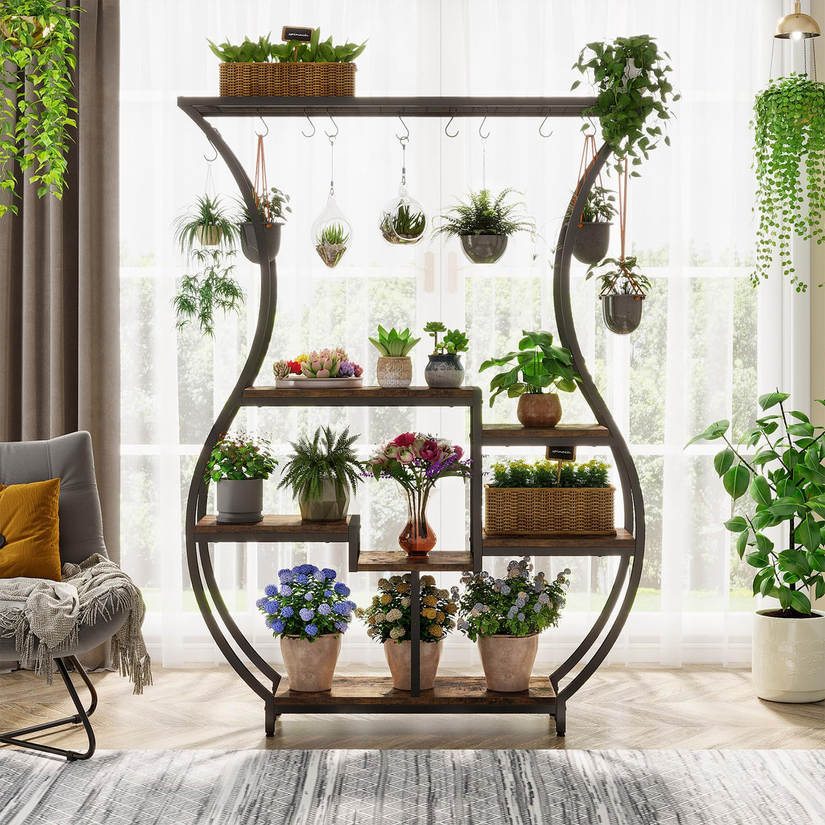 6-Tier Vase-Shaped Plant Stand