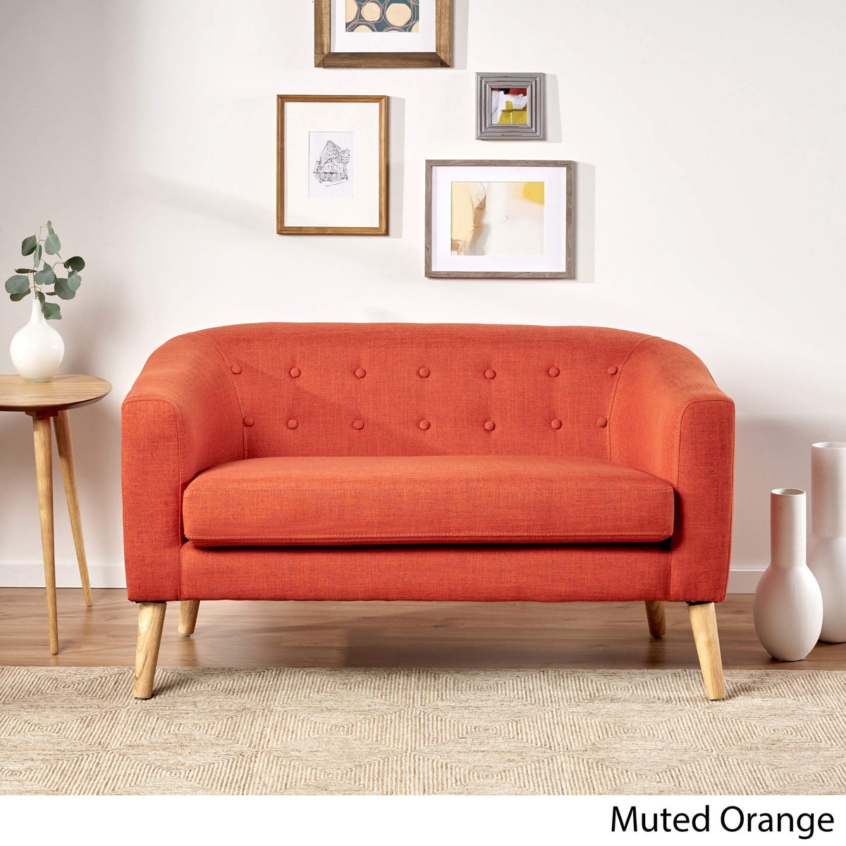 Mid-Century Orange Loveseat