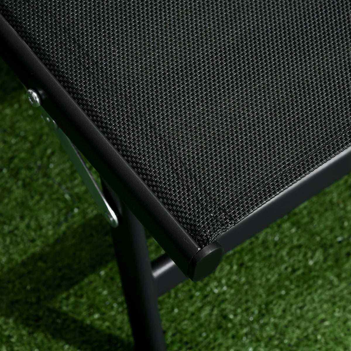 Outsunny Chaise Lounge Outdoor, 2-Piece Lounge Chair with Wheels, Black