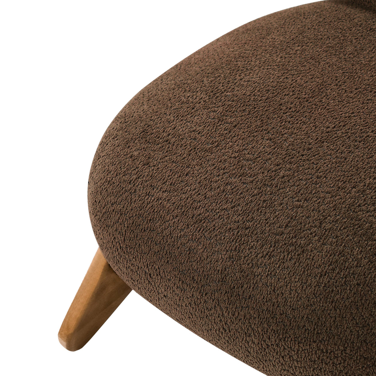 Brown Boucle Armless Accent Chair