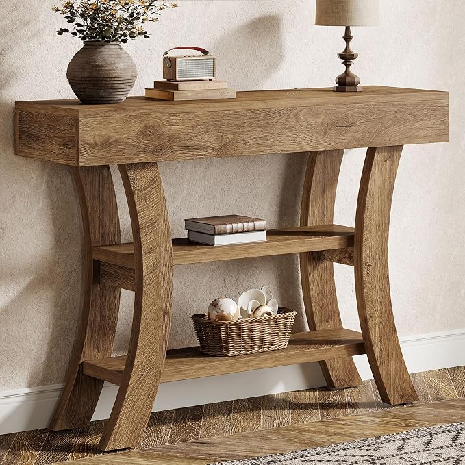 Curved 3-Tier Console Table