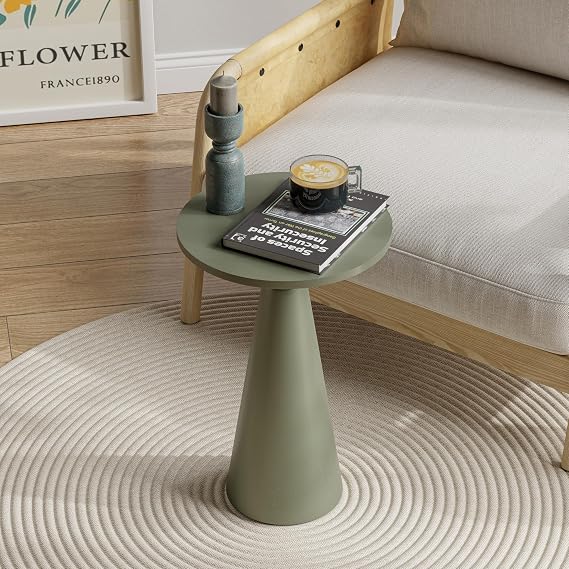 Round Wood Pedestal End Table