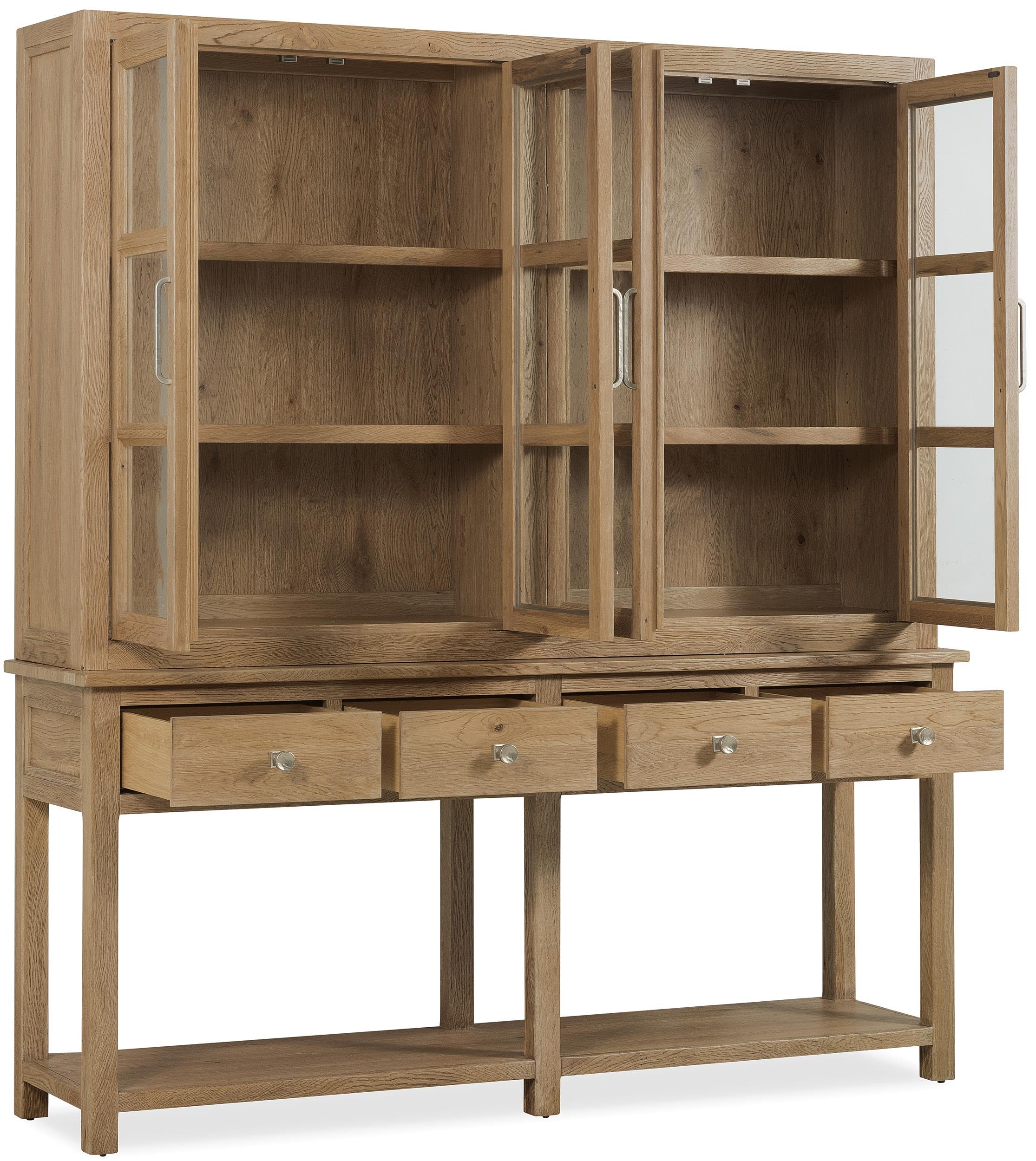 Hooker Driftwood Display Sideboard in Light Brown Wood Furniture