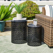 Metal Garden Side Tables, Set of 2
