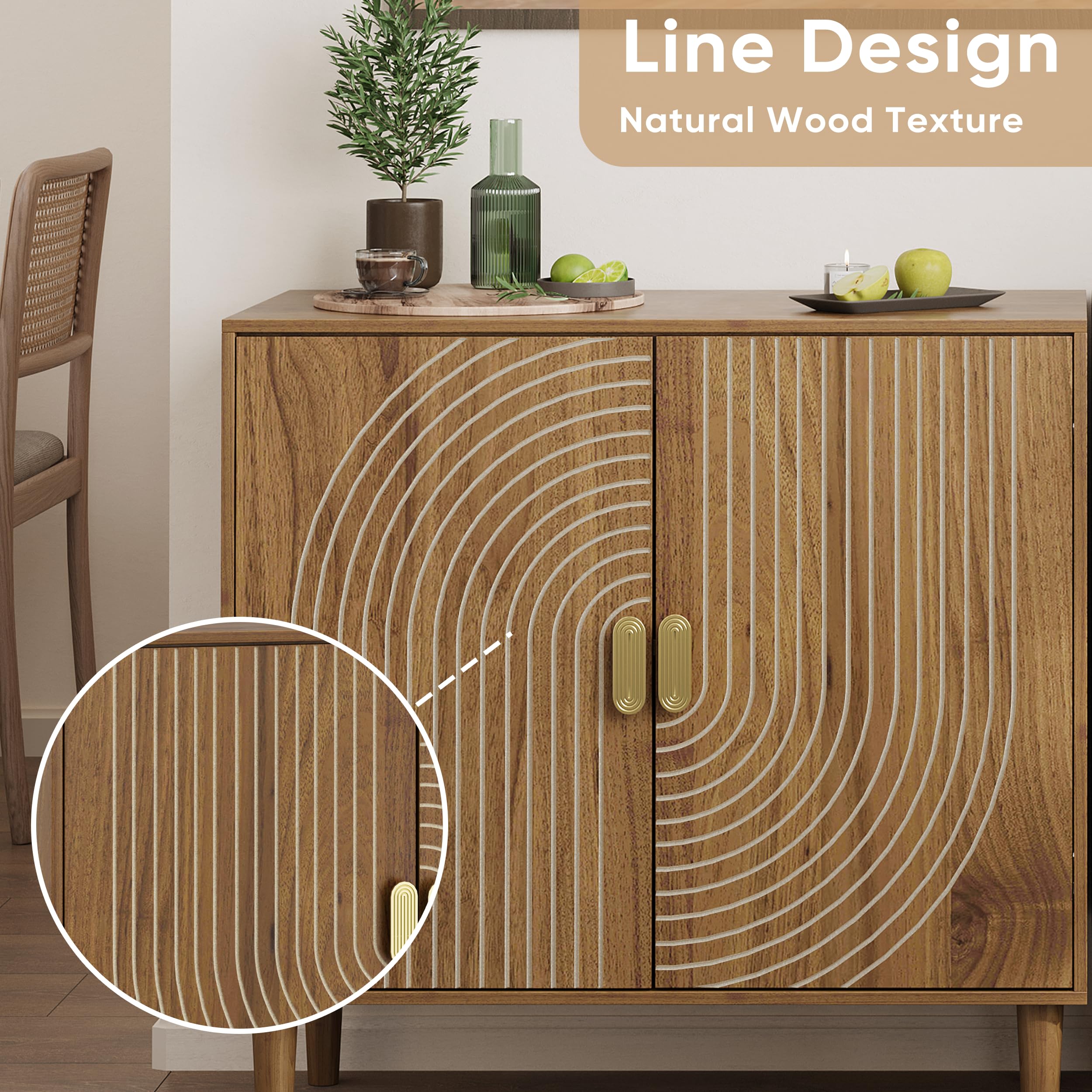 Sideboard Buffet Cabinet with Adjustable Shelf