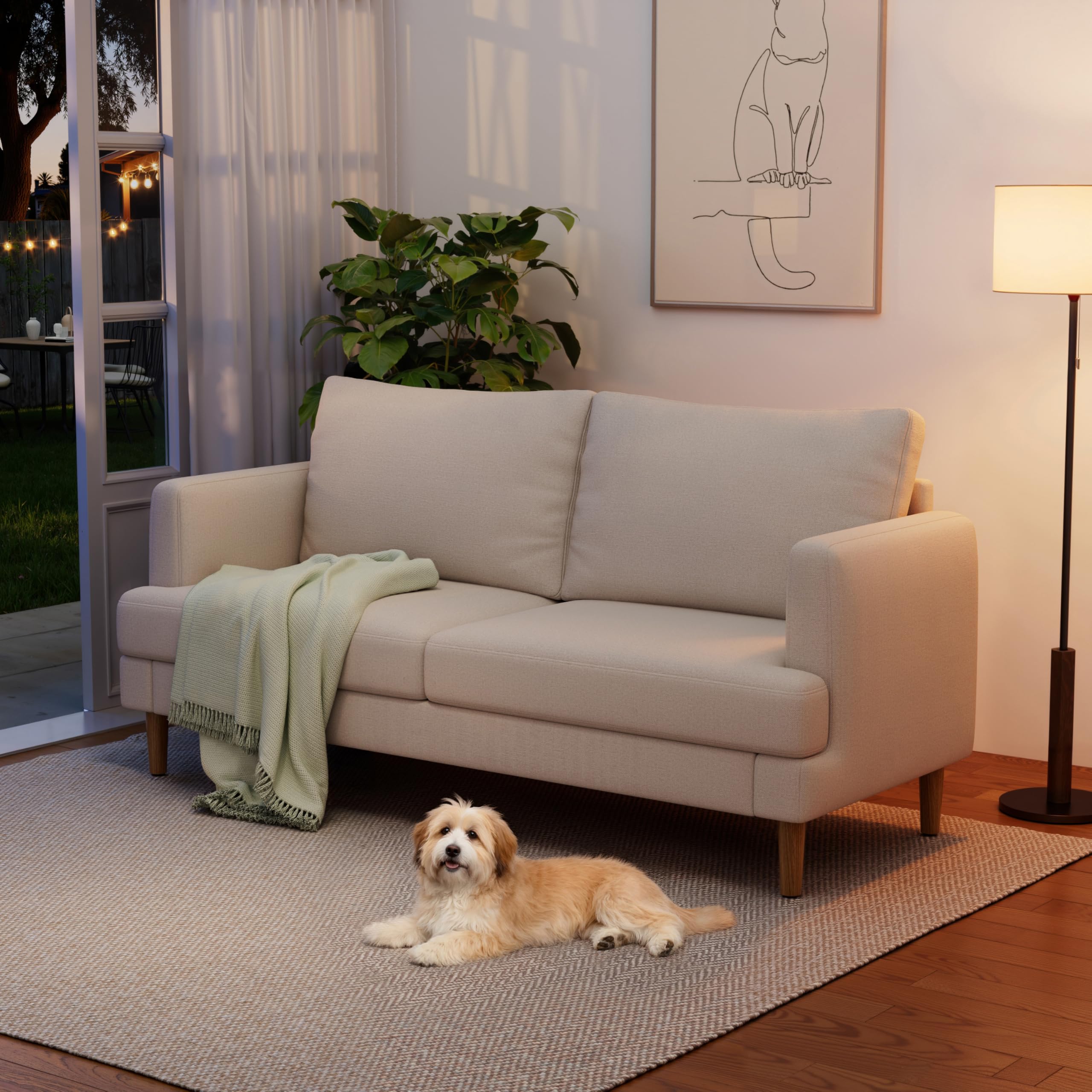 70" Deep Seat Loveseat Sofa with USB-C Ports