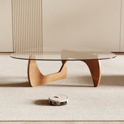 Triangle Glass Top Coffee Table