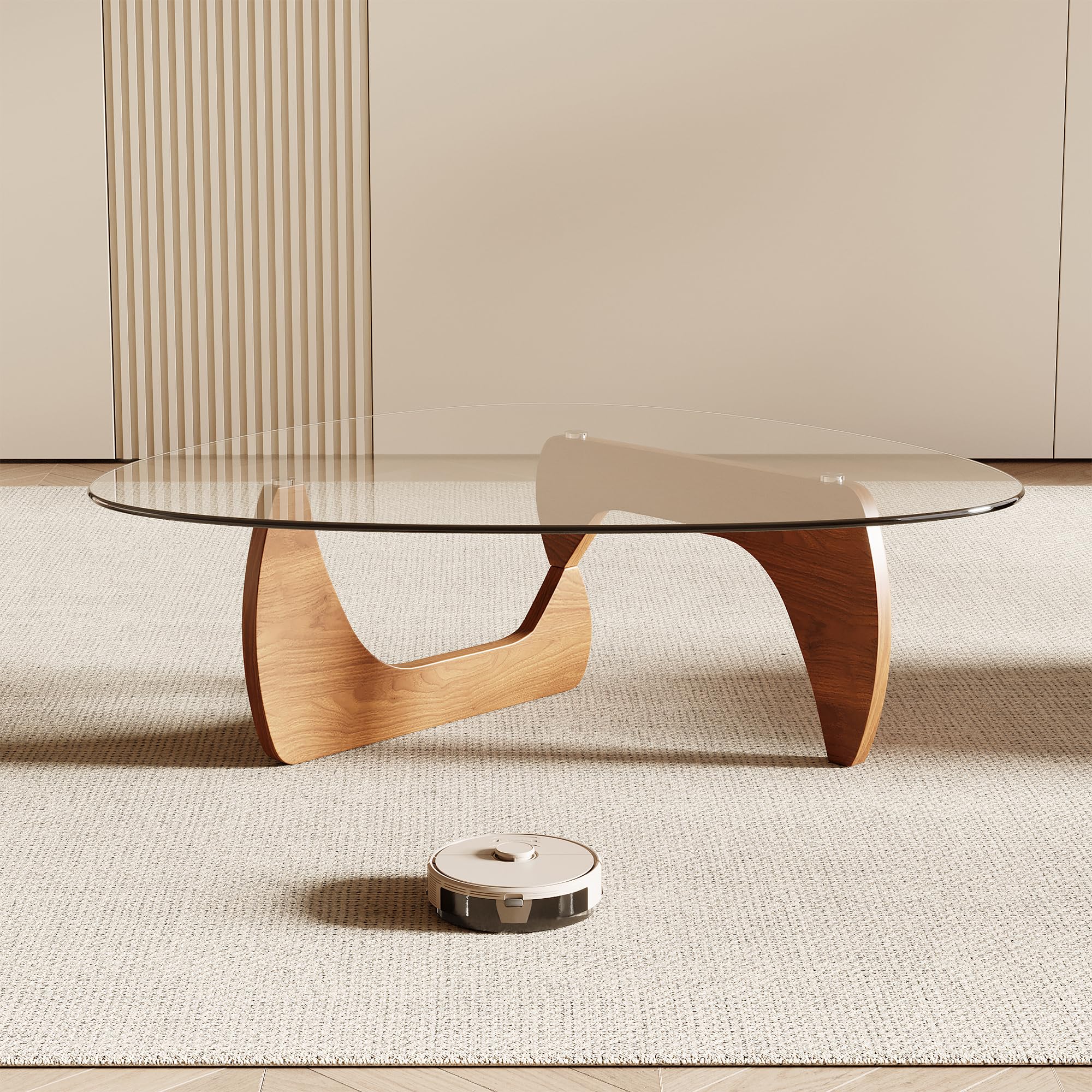Triangle Glass Top Coffee Table