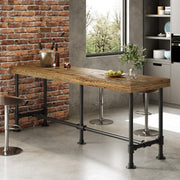 Industrial Solid Wood Bar Table, 70.9" Counter Height Pub Table