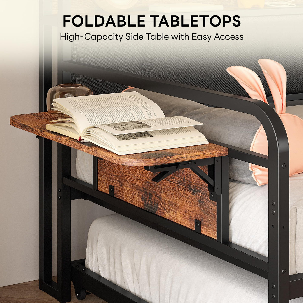 LIKIMIO Twin Daybed with Trundle, Day Bed with Charging Station