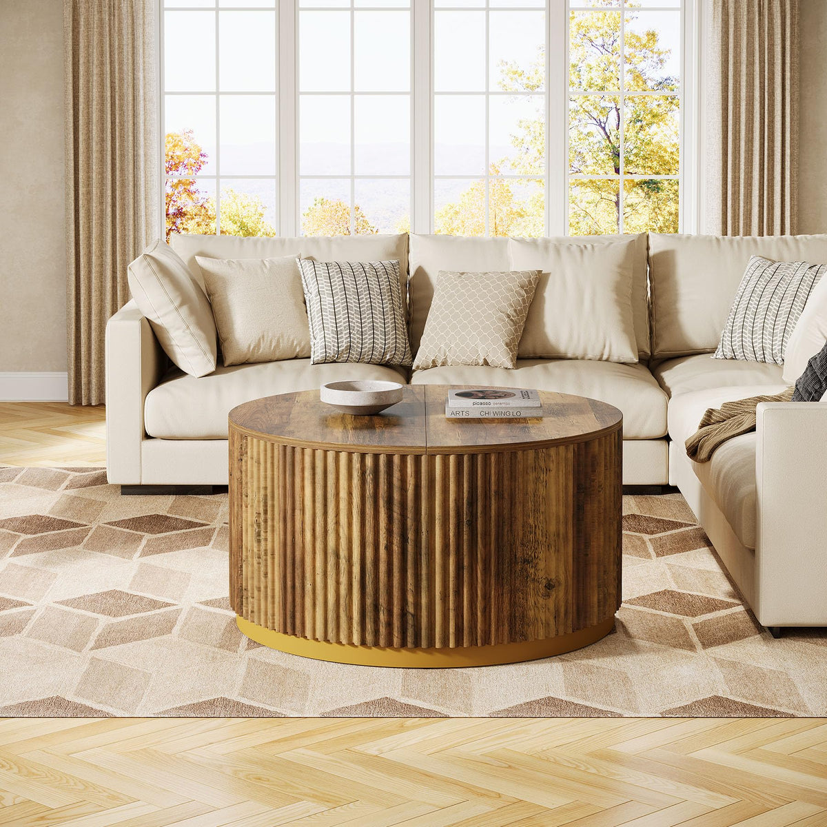Fluted Round Coffee Table