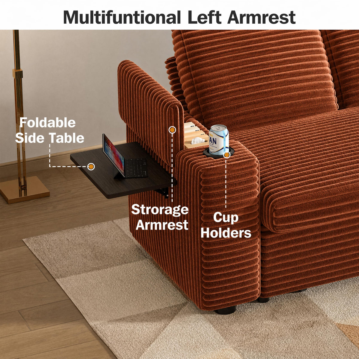 Corduroy Loveseat Sleeper Sofa